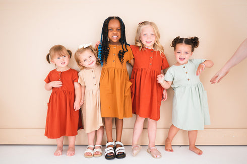 Button Twirl Dress - Honey